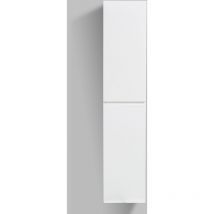Bernstein - Meuble Colonne Design salle de bain, Armoire à gauche murale étagères - 165x35x30cm - ALICEBlanc (brillant), Avec armoire latérale à