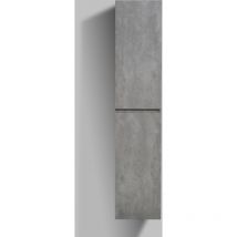 Bernstein - Meuble Colonne Design salle de bain, Armoire à gauche murale étagères - 165x35x30cm - ALICEGris effet béton, Avec armoire latérale à