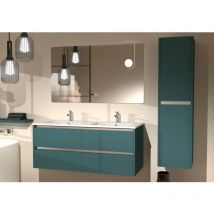 Sanitaire - Meuble double vasque jupiter 3.0 Bleu Canard 120cm avec Miroir elegance