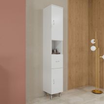 Kiamami Valentina - Colonne De Salle De Bain Sur Pied Blanc Brillant h 198 Cm Easy