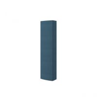 Abitare - Colonne de salle de bain suspendue réversible 33x140 cm bleu pétrole avec une porte