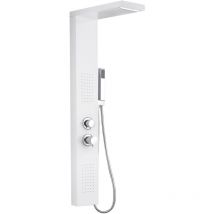 Hengmei - Colonne doccia termostatiche Pannello doccia in acciaio inox spazzolato, set doccia con soffione a pioggia, doccia massaggiante, doccia a