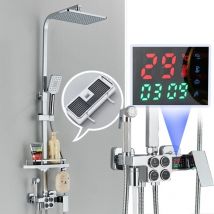 Zamery - Colonne Douche pour Baignoire Ensemble Douche Murale Douchette Douche Salle de Bain Pommeau de Douche Ensemble de Douche Réglable en Hauteur