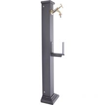 Fonderia Bongiovanni - Colonne fontaine Sparta avec enrouleur de tuyau pour la maison jardin robinet en laiton finition de votre choix : poli