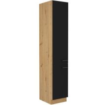 Colonne De Cuisine 2 Portes 40 X 57 X 210 Cm – Chêne Artisan Et Noir Mat – Rangement Moderne Pour Cuisine – Accès Pratique Aux Ustensiles – 1000brico