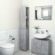 Colonnes de Salle de Bain,Armoire de Salle de Bain,Meuble Salle de Bain,Colonne Salle de Bain Rangement, Meuble Haut de Rangement-Gris béton