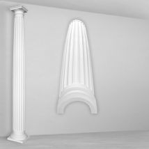 Hexim Perfect - Colonnes et demi-colonnes rondes cannelées stucco sélection 203mm N3120: Demi-colonne, Shank