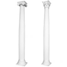 Hexim Perfect - Colonnes et demi-colonnes rondes cannelées stucco sélection 203mm N3220: Demi-colonne, Ensemble complet 2