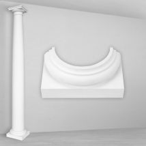 Colonnes et demi-colonnes rondes lisses stucco 152mm sélection N3015: Demi-colonne, Base