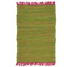 Color - Tapis 100% coton bi-colore rose et vert 60x90