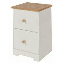 2 Drawer Petite Bedside Cabinet - mdf/mdp - 35 x 33 x 48.4 cm - Soft White/Oak