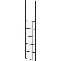 Colore 8mm Clear Glass Matt Black Crittall Frame 1950mm x 700mm Walk In Shower Screen including Ceiling Posts