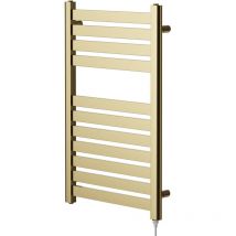 Colore - Cassini Brushed Brass 800mm x 500mm Electric Heated Towel Rail