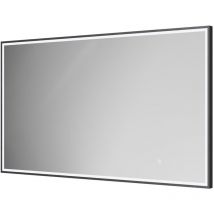 Colore - Madison Matt Black 1200mm x 700mm Illuminated Dimmable led Mirror with Demister and Touch Sensor
