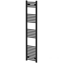 Colore - Pizarro Matt Black 1600mm x 400mm Straight Heated Towel Rail - Matt Black