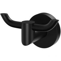 Orbit Matt Black Wall Mounted Double Robe Hook - Colore