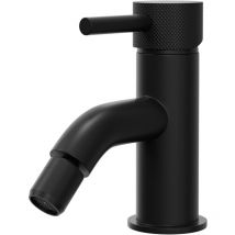 Colore - Round Matt Black Bidet Mixer with Fully Knurled Tap Head
