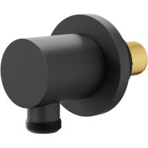 Round Matt Black Deluxe Shower Elbow - Colore