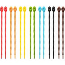 Coloré Silicone Cravate Sac Réutilisable Silicone Cravate Sac Protecteur Cravates Alimentaire Sac Rouleau Cravates 14 pcs