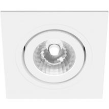 Colore Square Matt White IP65 35W Tiltable Bathroom Downlight - White