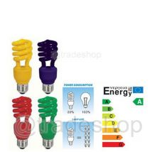 Trade Shop - Lampadina Colorata 13w Blu Rossa Giallde E14 E27 -