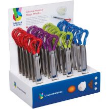 Colourworks brights Display mit 24 farblich sortierten Zauberquirls mit Silikonkopf