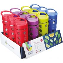 Colourworks Display mit 12 Getränkeflaschen aus Glas à 450 ml