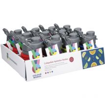 Colourworks display of 12 collapsible silicone bottles