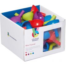 Colourworks display of 36 silicone mini funnels