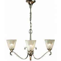 Columbia 3-light pendant, nickel and frosted glass