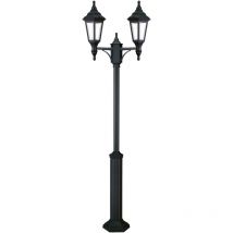 Cristher - Columna clásica 2 brazos clic-clac 6 IP44 E27 2x42W 2040mm Negro