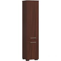Abamihome - Columna de baño akord fin Wenge 30 cm 2 puertas frente en color Wenge 5 estantes 30x30x140 cm