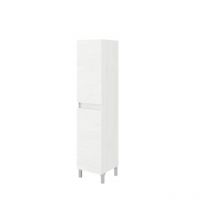 Savinidue - Columna de baño de pie roble blanco con puertas reversibles