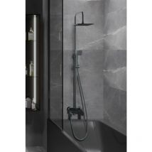 AQG - Columna de Baño y Ducha Wind Blu sq con monomando, Rociador acero inoxidable AISI304 de 20x20 cm.