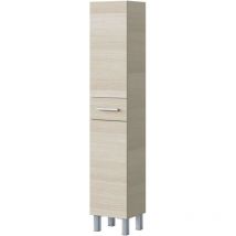 Demeyere - Columna de Baño Athena Estilo Natural 2 Puertas y 1 cajón Color Roble 182x35x31 cm