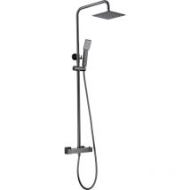 Ensemble colonne de douche - Barre de douche thermostatique extensible en acier inoxydable avec douchette et poignée de douche de Black Gun Metal