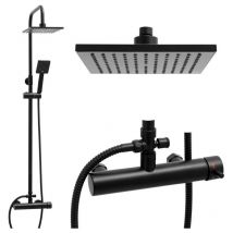 Columna de ducha - con Ducha Rain 20cm - y Teleducha - Negro
