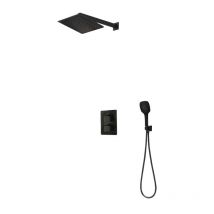 Paini France Robinetterie - Columna de ducha empotrable cuadrada paini Rubí Negro Mate