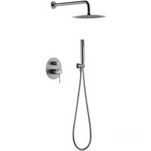 Imex - Colonne de Douche Encastrée avec Mitigeur Modèle line Pommeau de douche de taille Standard Couleur Argent Finition Nickel [ ]
