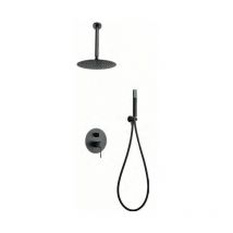 Imex - Colonne de douche encastrée avec mitigeur Modèle top Pomme de douche de taille standard Couleur noire finie en métal noir mat [ ]