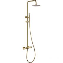 Mice Collection - Barre de douche thermostatique - Robinets de salle de bain thermostatiques - Ensemble de barre de douche en or brossé avec