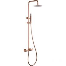 Mice Collection - Barre de douche thermostatique - Robinets thermostatiques de salle de bain - Ensemble de barre de douche rose brossé