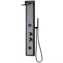 Colonne de Douche Hydromassante K2O Lusso Zen 20x7x127 cm en Imitation Pierre avec Robinet, 2 Jets, Douchette et Effet Pluie