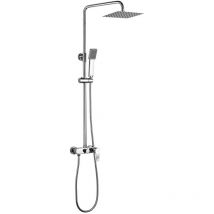 Columna Ducha extralarga monomando ver cuadrada de 100-150 cm acabado cromo brillo fabricado en latón - Kibath