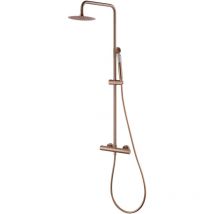 Mice Collection - Colonne de douche thermostatique, Barre de salle de bain avec robinet thermostatique , Robinetterie de salle de bain Or Rose Brossé