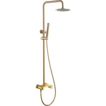 Mice Collection - Set asta doccia monocomando allungabile - Colonna doccia con doccetta e maniglia - Rubinetti bagno Oro Spazzolato