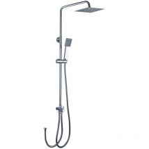 Kibath - Columna Ducha sin grifería ark cuadrada de 80-120 cm acabado cromo brillo fabricado en latón
