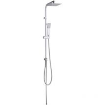 Colonne de Douche sans Robinet K2O Chillout Ocean 101,5 cm Design Carré en Acier Inoxydable avec Pommeau et Douchette à Main