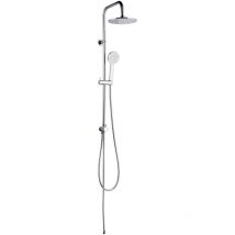 Colonne de Douche sans Robinet K2O Chillout Valley 96,5 cm Design Rond en Acier Inoxydable avec Pommeau de Douche et Douchette à Main