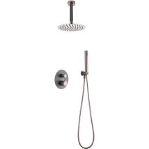 Imex - Colonne de douche encastrée avec thermostat Modèle top Pomme de douche de taille standard Couleur Grise Finition Champagne [ ]